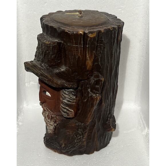 Vintage Gunter Kerzen Candle- Old Man In Tree Trunk Design- Unused Handmade - Picture 2 of 9